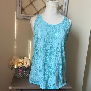 Light Blue Textured Racerback Tank Top - Brand Unspecified